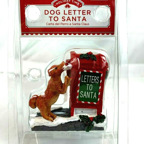 Holiday Time Letters to Santa Dog Postal Red Box Christmas Village - Picture 1 of 4